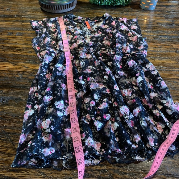 Floral Cottage Core Top Baby Doll Spandex Ties L - Picture 11 of 16
